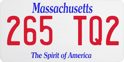 MA license plate 265TQ2