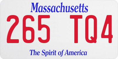MA license plate 265TQ4