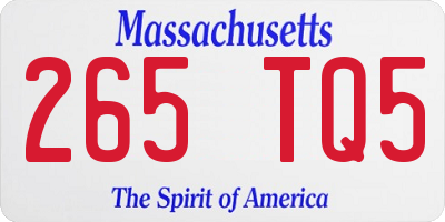 MA license plate 265TQ5