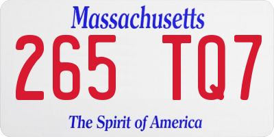 MA license plate 265TQ7