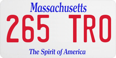 MA license plate 265TR0