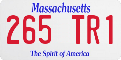 MA license plate 265TR1