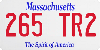 MA license plate 265TR2