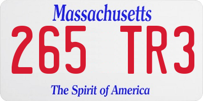 MA license plate 265TR3
