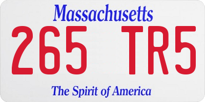 MA license plate 265TR5