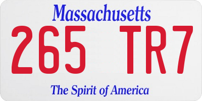 MA license plate 265TR7