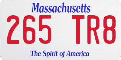 MA license plate 265TR8