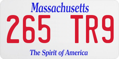MA license plate 265TR9