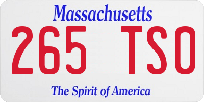 MA license plate 265TS0
