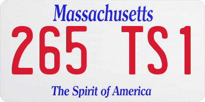 MA license plate 265TS1