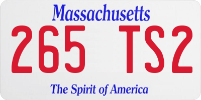 MA license plate 265TS2