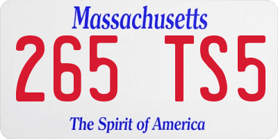 MA license plate 265TS5