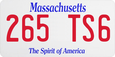 MA license plate 265TS6