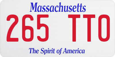 MA license plate 265TT0