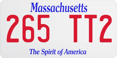 MA license plate 265TT2