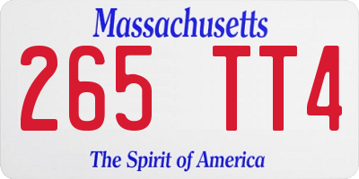 MA license plate 265TT4