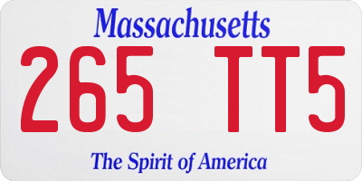 MA license plate 265TT5