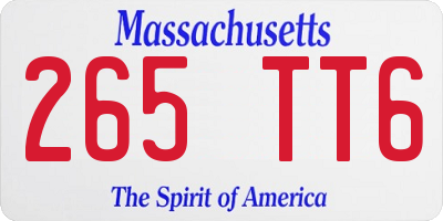 MA license plate 265TT6