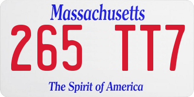 MA license plate 265TT7