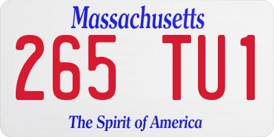 MA license plate 265TU1