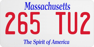 MA license plate 265TU2