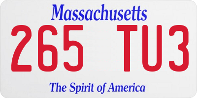 MA license plate 265TU3