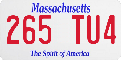 MA license plate 265TU4