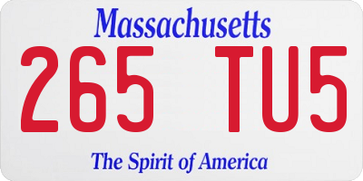 MA license plate 265TU5