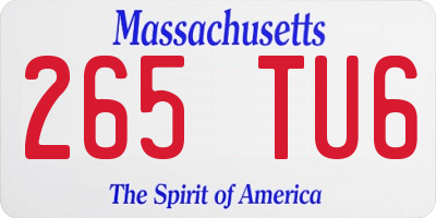 MA license plate 265TU6