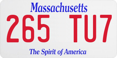 MA license plate 265TU7