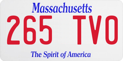 MA license plate 265TV0