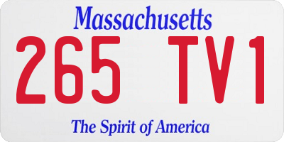 MA license plate 265TV1
