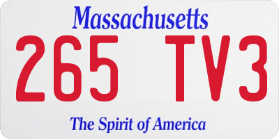 MA license plate 265TV3