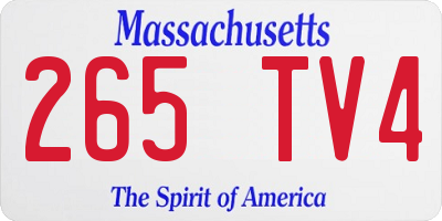 MA license plate 265TV4
