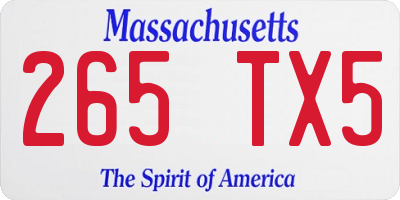 MA license plate 265TX5