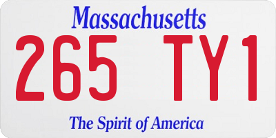 MA license plate 265TY1