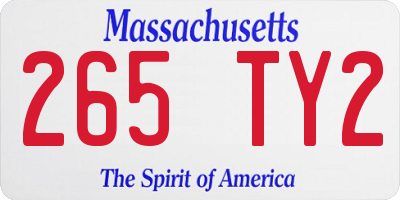 MA license plate 265TY2