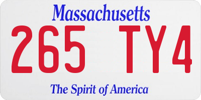 MA license plate 265TY4