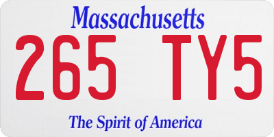MA license plate 265TY5
