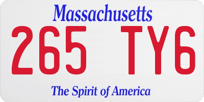 MA license plate 265TY6