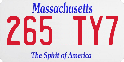 MA license plate 265TY7