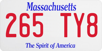 MA license plate 265TY8