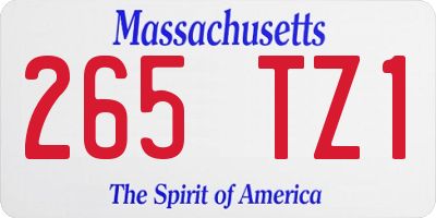 MA license plate 265TZ1