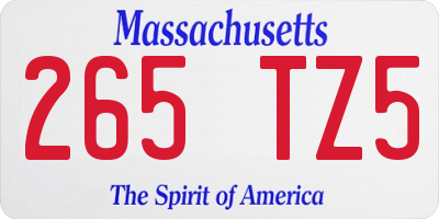 MA license plate 265TZ5