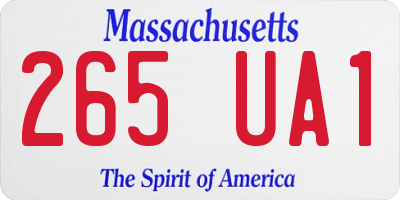 MA license plate 265UA1