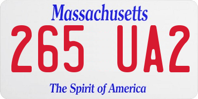 MA license plate 265UA2