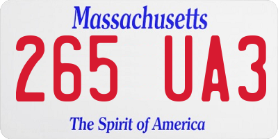 MA license plate 265UA3