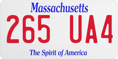 MA license plate 265UA4