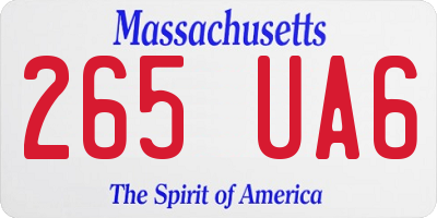MA license plate 265UA6