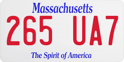 MA license plate 265UA7
